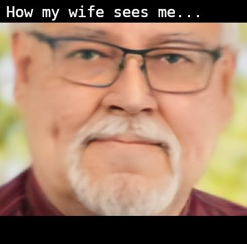 How my wife sees me.